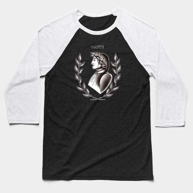 HomeSchoolTattoo Dante Alighieri Baseball T-Shirt by HomeSchoolTattoo